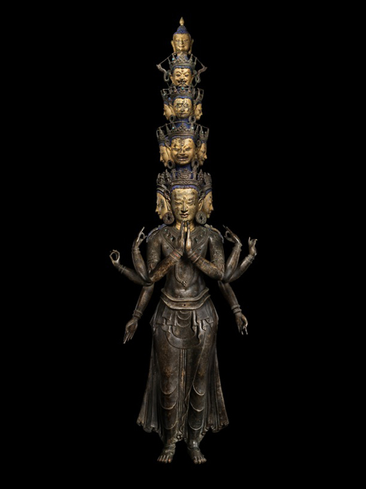 An Avalokitesvara Buddhist figure inset with precious stones and dating from around 1400, to be shown at London dealers Rossi and Rossi's 'Asian Art London' exhibition at their gallery at 16 Clifford St. from Nov. 3-12. Image courtesy of Ross and Rossi.